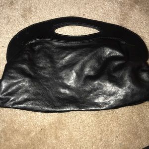 Black leather Clutch bag